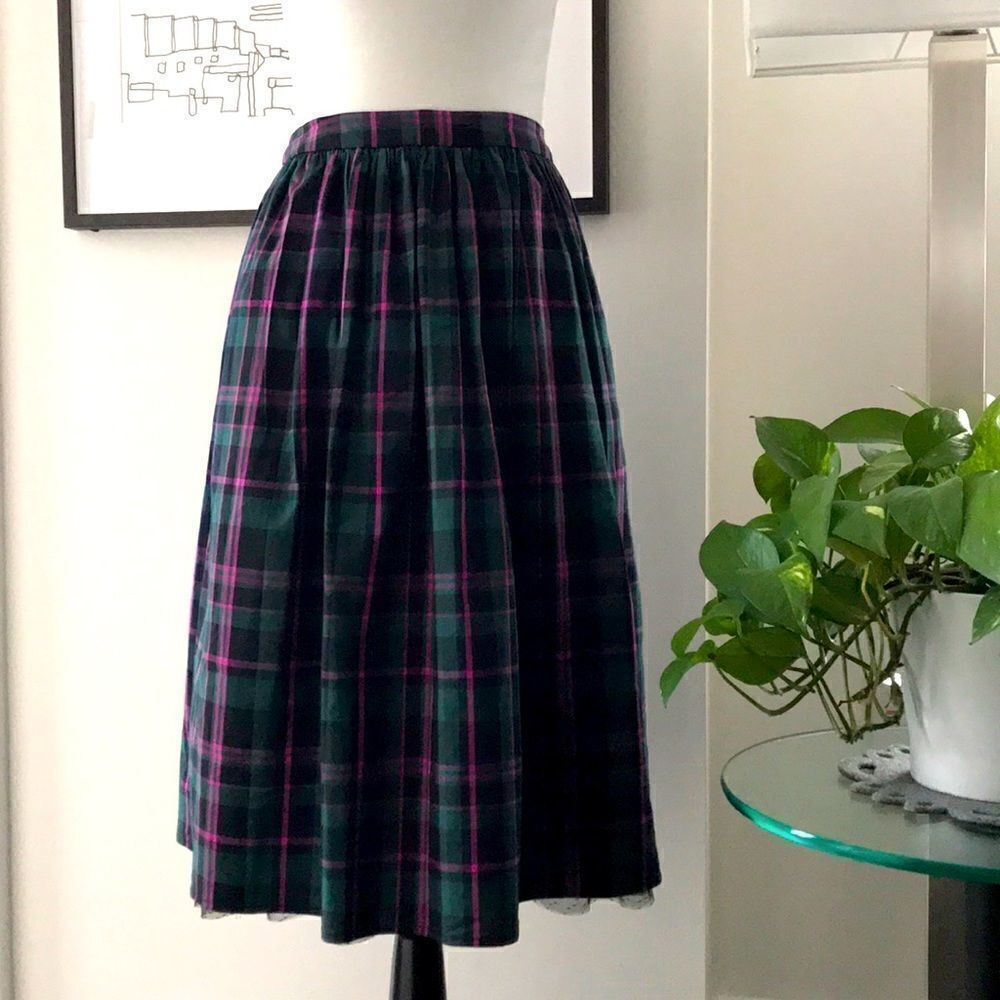 💜1901 Plaid and Tulle Skirt